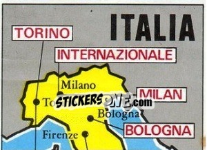 Cromo Map of Italy - Badges football clubs - Panini