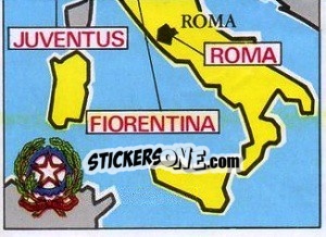 Figurina Map of Italy - Badges football clubs - Panini