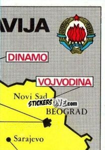 Sticker Map of Yugoslavia - Badges football clubs n. 158 - Panini
