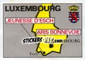 Sticker Map of Luxembourg - Badges football clubs n. 173 - Panini