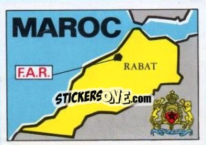 Sticker Map of Marocco - Badges football clubs n. 193 - Panini