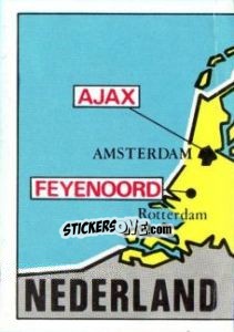 Cromo Map of Holland - Badges football clubs - Panini