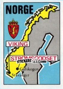 Sticker Map of Norway - Badges football clubs - Panini