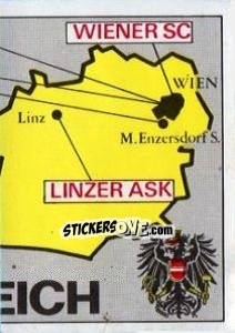 Figurina Map of Austria - Badges football clubs - Panini