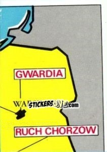 Sticker Map of Poland - Badges football clubs - Panini