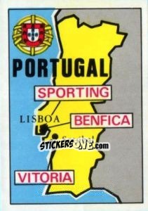 Figurina Map of Portugal - Badges football clubs - Panini