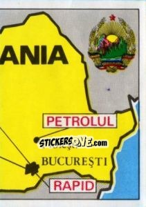 Cromo Map of Romania - Badges football clubs - Panini