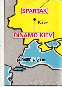 Sticker Map of USSR - Badges football clubs - Panini