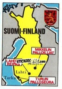 Cromo Map of Suomi-Finland - Badges football clubs - Panini