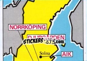 Sticker Map of Sweden - Badges football clubs n. 284 - Panini