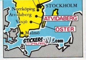 Sticker Map of Sweden - Badges football clubs n. 285 - Panini