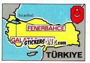 Sticker Map of Turkey - Badges football clubs n. 291 - Panini