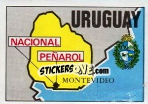 Figurina Map of Uruguay - Badges football clubs - Panini