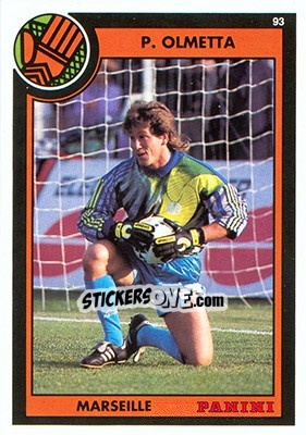 Sticker Pascal Olmetta - U.N.F.P. Football Cards 1992-1993 - Panini