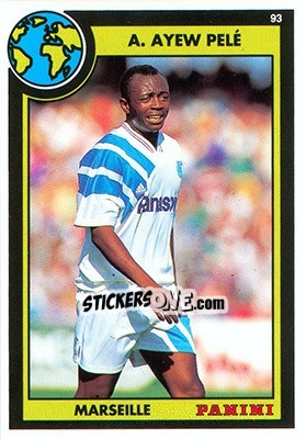 Sticker Abedi Ayew Pele - U.N.F.P. Football Cards 1992-1993 n. 25 - Panini
