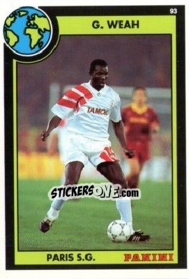 Sticker George Weah - U.N.F.P. Football Cards 1992-1993 n. 28 - Panini