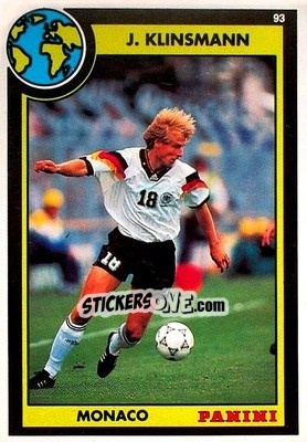 Sticker Jurgen Klinsmann - U.N.F.P. Football Cards 1992-1993 n. 49 - Panini
