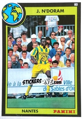 Sticker Japhet N'Doram - U.N.F.P. Football Cards 1992-1993 n. 52 - Panini