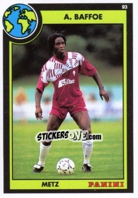 Sticker Anthony Baffoe - U.N.F.P. Football Cards 1992-1993 n. 56 - Panini