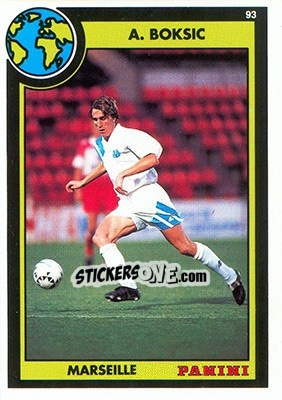 Sticker Allen Boksic - U.N.F.P. Football Cards 1992-1993 - Panini