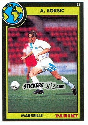 Sticker Allen Boksic - U.N.F.P. Football Cards 1992-1993 n. 57 - Panini