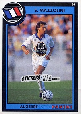 Figurina Stephane Mazzolini - U.N.F.P. Football Cards 1992-1993 - Panini