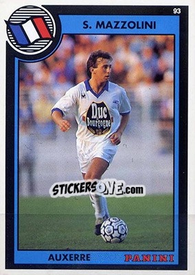 Cromo Stephane Mazzolini - U.N.F.P. Football Cards 1992-1993 n. 69 - Panini