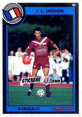 Figurina Jean-Luc Dogon - U.N.F.P. Football Cards 1992-1993 - Panini