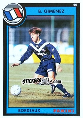 Sticker Bernard Gimenez - U.N.F.P. Football Cards 1992-1993 - Panini