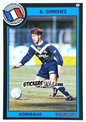 Sticker Bernard Gimenez - U.N.F.P. Football Cards 1992-1993 n. 73 - Panini
