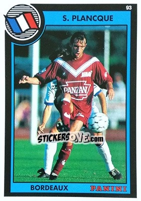 Sticker Stephane Plancque - U.N.F.P. Football Cards 1992-1993 n. 74 - Panini