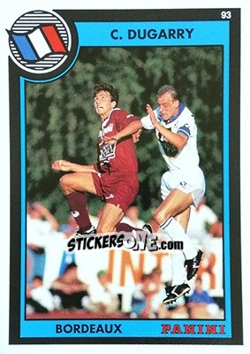 Sticker Christophe Dugarry - U.N.F.P. Football Cards 1992-1993 n. 75 - Panini