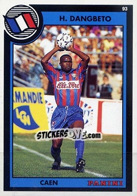 Sticker Hippolyte Dangbeto - U.N.F.P. Football Cards 1992-1993 - Panini