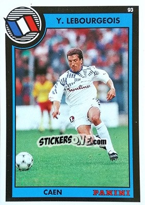 Sticker Yvan Lebourgeois - U.N.F.P. Football Cards 1992-1993 n. 78 - Panini