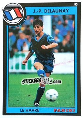 Figurina Jean-Pierre Delaunay - U.N.F.P. Football Cards 1992-1993 n. 86 - Panini