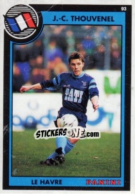 Figurina Jean-Christophe Thouvenel - U.N.F.P. Football Cards 1992-1993 n. 88 - Panini