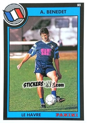 Figurina Alain Benedet - U.N.F.P. Football Cards 1992-1993 n. 90 - Panini