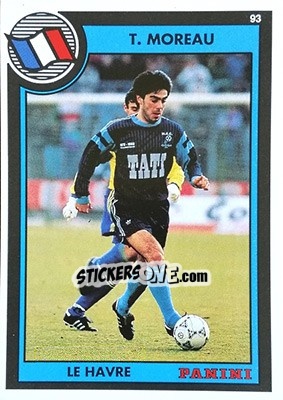 Sticker Thierry Moreau - U.N.F.P. Football Cards 1992-1993 n. 91 - Panini