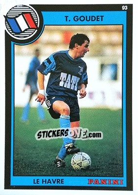 Figurina Thierry Goudet - U.N.F.P. Football Cards 1992-1993 - Panini