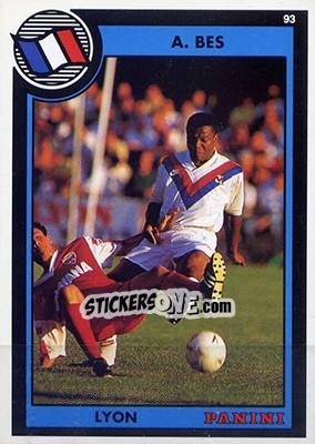 Sticker Alexandre Bes - U.N.F.P. Football Cards 1992-1993 n. 103 - Panini