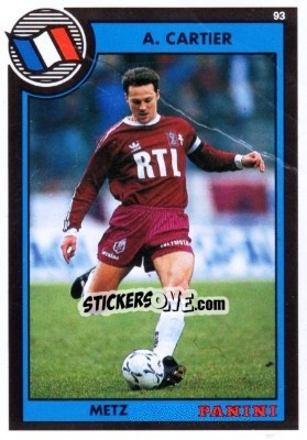 Sticker Albert Cartier - U.N.F.P. Football Cards 1992-1993 n. 105 - Panini