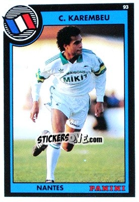 Sticker Christian Karembeu - U.N.F.P. Football Cards 1992-1993 n. 121 - Panini