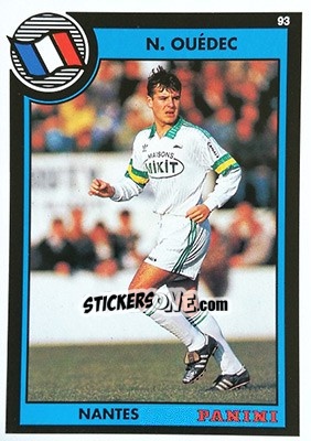 Sticker Nicolas Ouedec - U.N.F.P. Football Cards 1992-1993 n. 123 - Panini