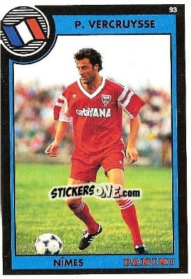 Sticker Philippe Vercruysee - U.N.F.P. Football Cards 1992-1993 - Panini