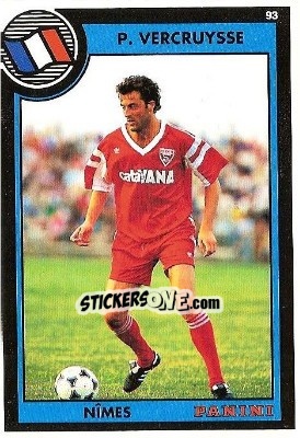 Sticker Philippe Vercruysee - U.N.F.P. Football Cards 1992-1993 n. 129 - Panini