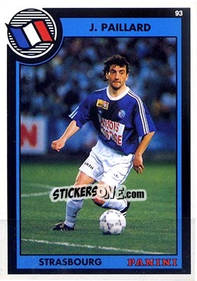 Figurina Jacky Paillard - U.N.F.P. Football Cards 1992-1993 - Panini