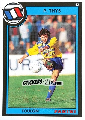 Sticker Philippe Thys - U.N.F.P. Football Cards 1992-1993 - Panini