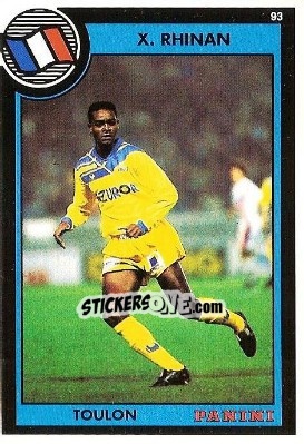 Sticker Xavier Rhinan - U.N.F.P. Football Cards 1992-1993 - Panini