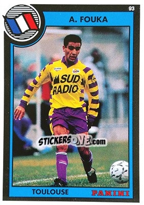 Sticker Aissa Fouka - U.N.F.P. Football Cards 1992-1993 - Panini