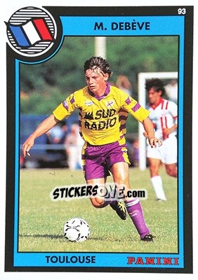 Sticker Michael Debeve - U.N.F.P. Football Cards 1992-1993 - Panini